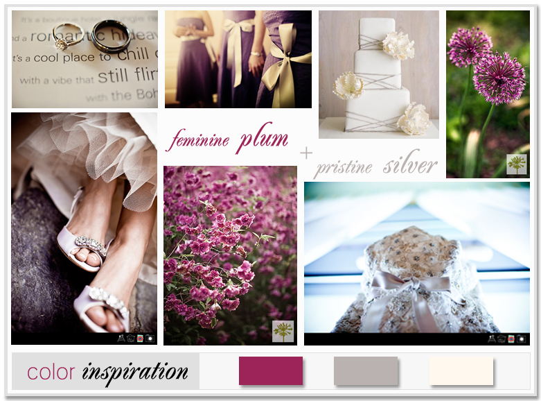 Plum silver and white This color combo has gotten my attention from day 